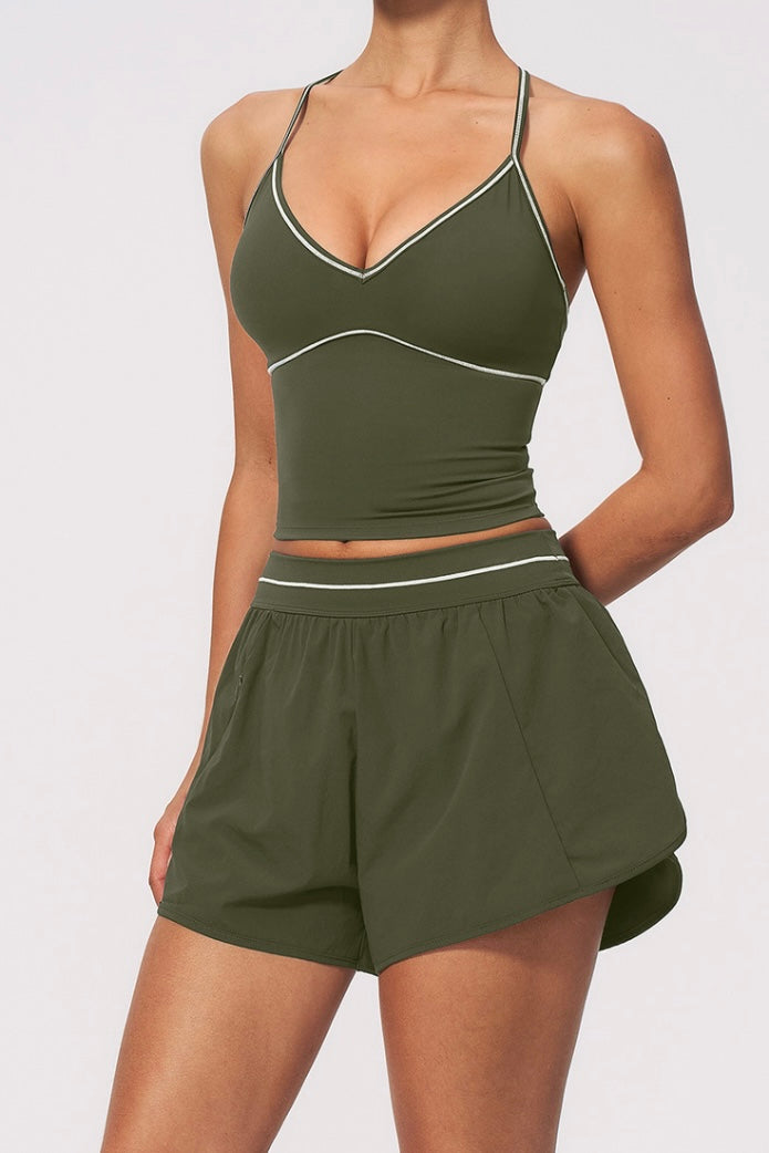 SINPRO Flow V-neck Halter Top & Shorts Set