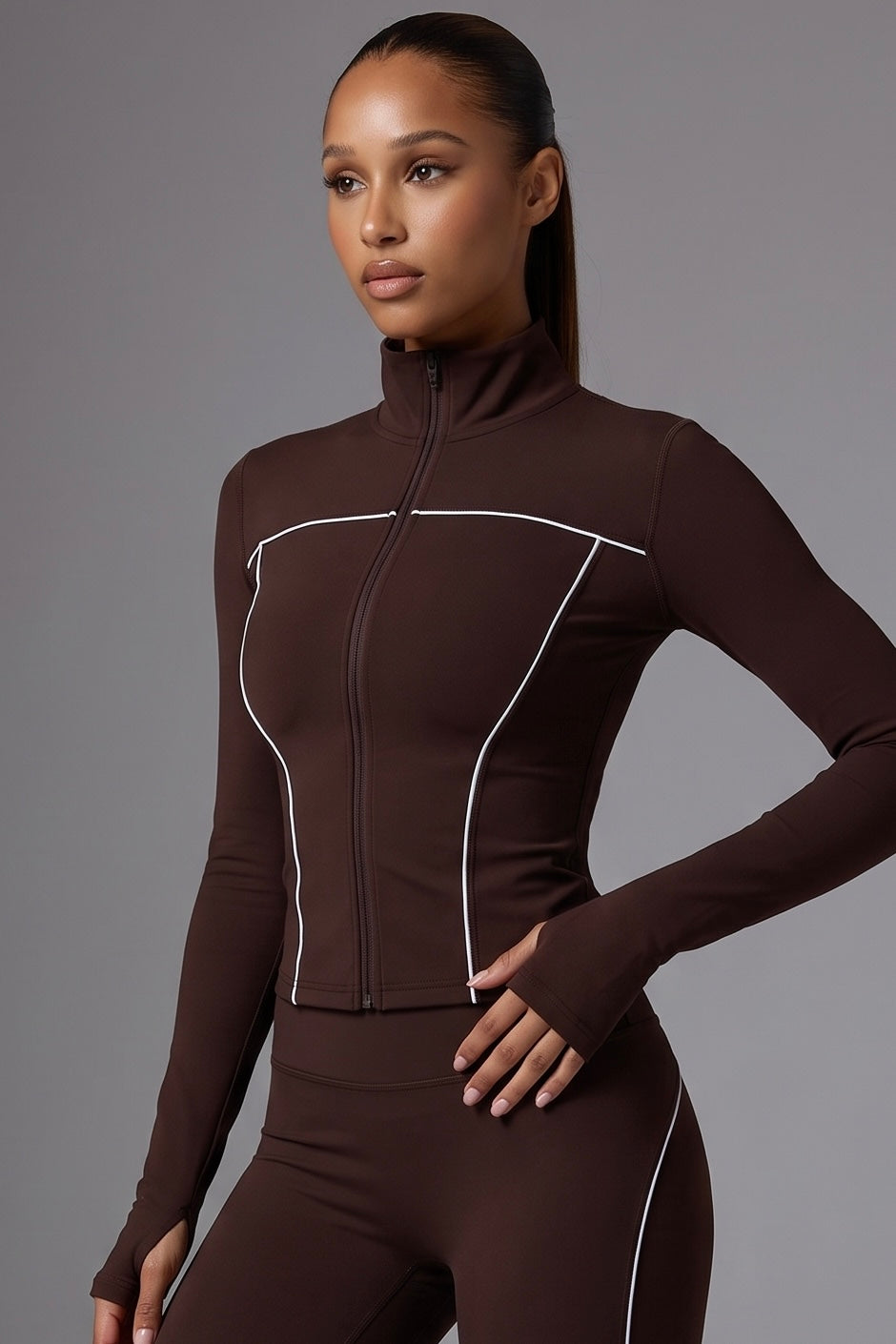 SINPRO Contrast Jacket & Leggings Set