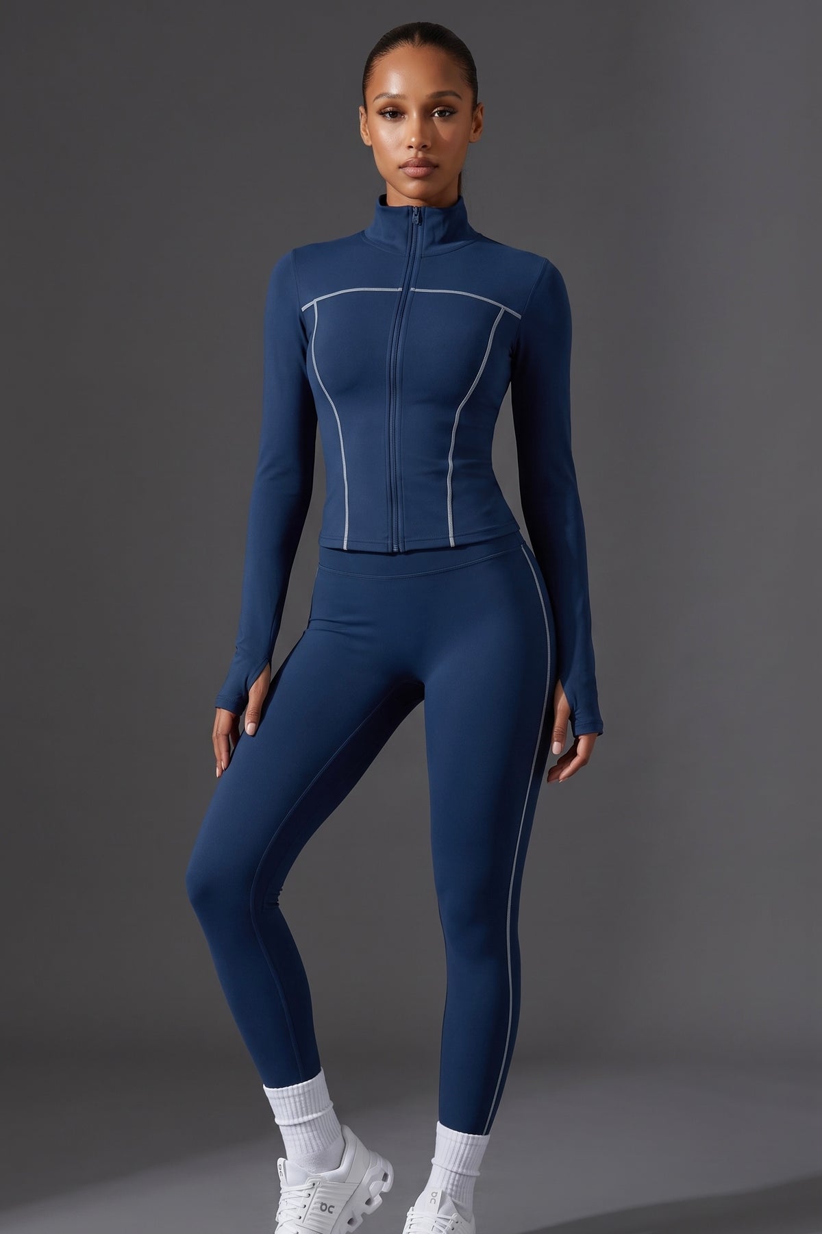 SINPRO Contrast Jacket & Leggings Set
