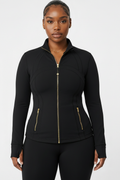 Black Zip Jacket with Gold Hardware