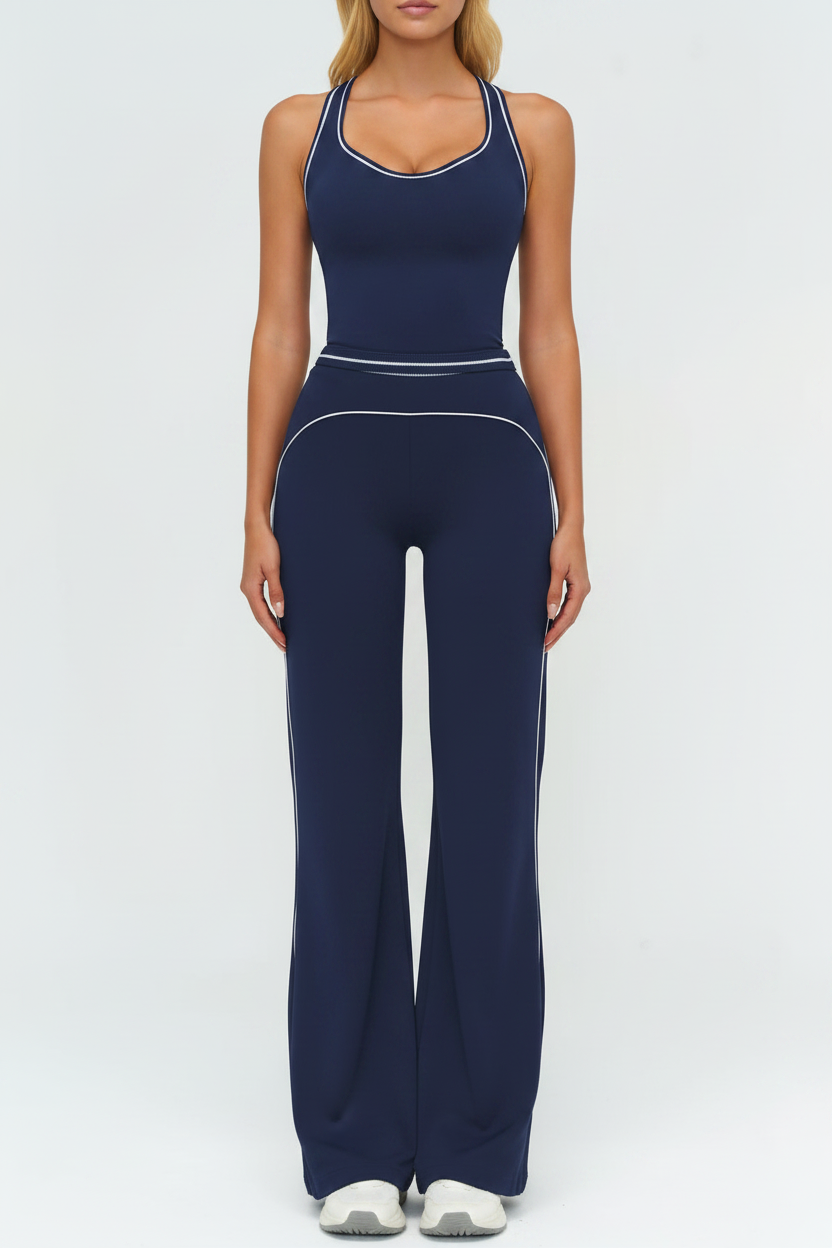 Navy Racerback & Flares - Full Body
